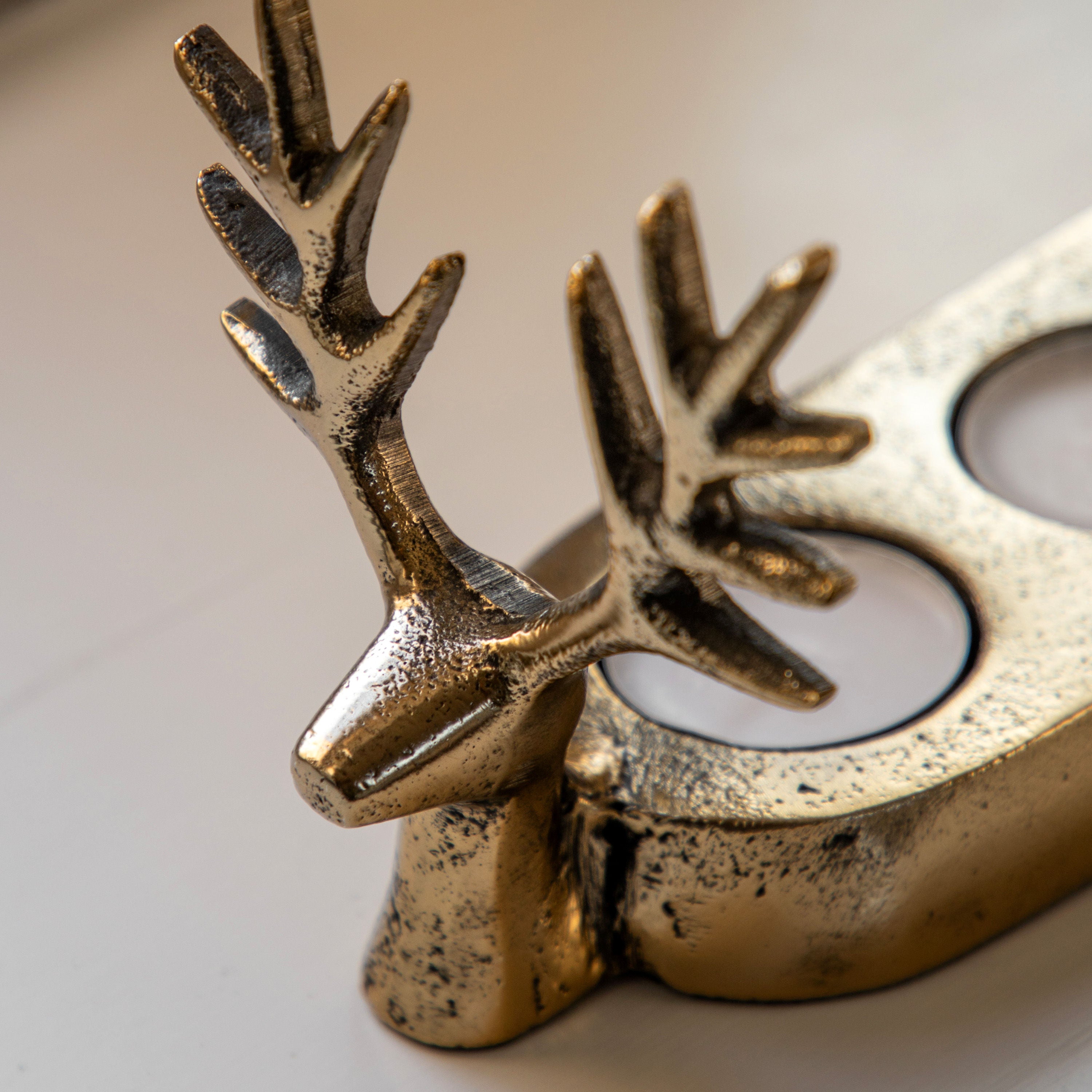 Stag Gold Trio Tealight Holder